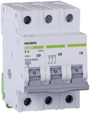 WYŁĄCZNIK NADPRĄDOWY 6 KA, C, 16A, 3P, Ex9BN 3P C16 Noark 100143