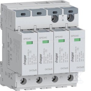 SPD OGR. PRZEP. T2 4P 4+0 TN-S IN20KA